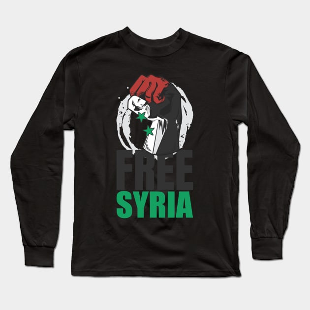 Syria T-Shirt Flag Long Sleeve T-Shirt by avshirtnation